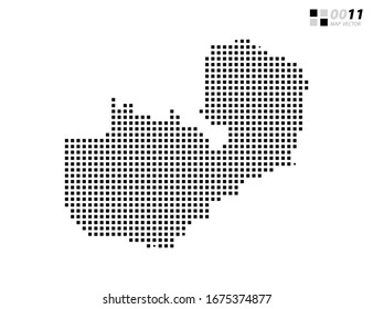 Vector abstract pixel black of Zambia map. Organized in layers for easy editing.