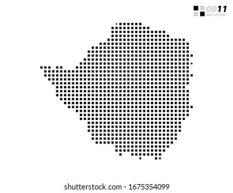 Vector abstract pixel black of Zimbabwe map. Organized in layers for easy editing.