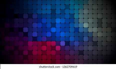 Vector abstract pixel or geometric pattern background. Illustration of squares with color blue blurred gradient background. Vector multicolor mosaic or rectangular background design for wallpaper
