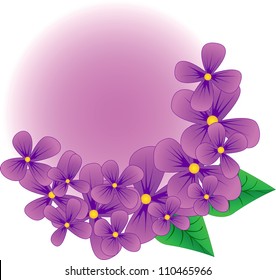 Vector abstract place for text with flowers of lilac, illustration