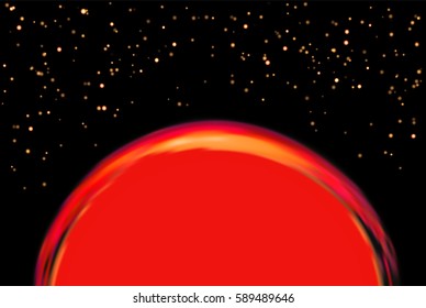 Vector abstract planet with copy space. Universe filled with stars.