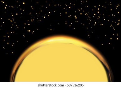 Vector abstract planet with copy space. Universe filled with stars.