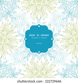 Vector abstract plants mandalas frame seamless pattern background