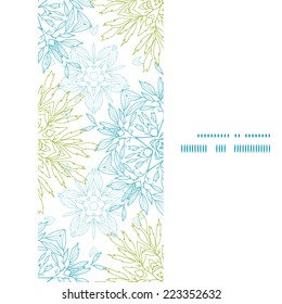 Vector abstract plants mandalas vertical frame seamless pattern background