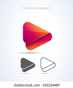 Vector abstract play button logo design collection.