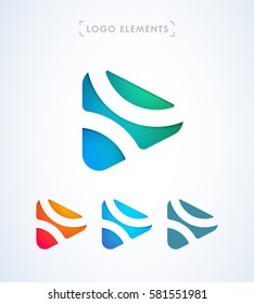 Vector abstract play button logo. Can be used as an app icon and company corporate identity.