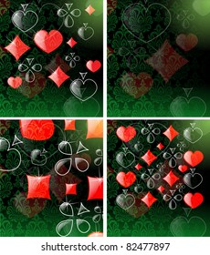 the vector abstract play card background set eps 10