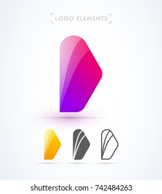 Vector abstract play logo template. Arrow material design icon