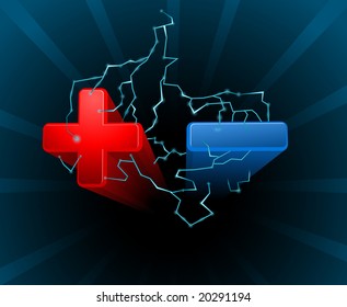 Vector abstract plus and minus illustration