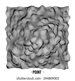 Vector abstract point noise background. Array of points in form of distorted surface. Abstract cyber background. eps10