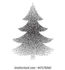 vector of abstract polka-dot stipple Christmas trees.