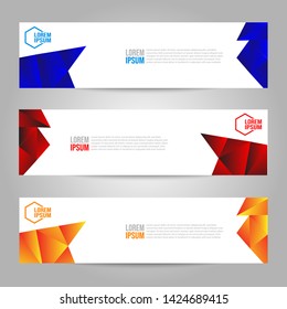 Vector abstract polygon design banner web template. Collection of web banner template. Header - landing page Web Design Elements.
