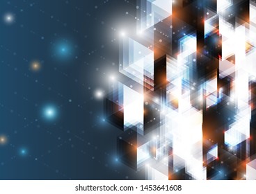 vector of abstract polygon or geometric technology background. hexagon network wallpaper.