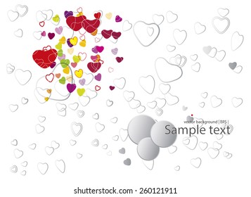 Vector abstract polygonal background. Background with hearts.