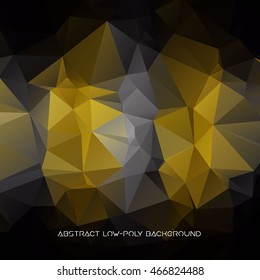 Vector abstract polygonal black and yellow background