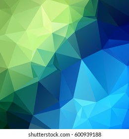 Vector abstract polygonal blue and green background