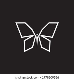 Vector. Abstract polygonal butterfly. Geometric linear butterfly