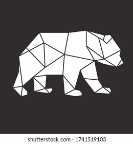 Vector abstract polygonal geometric bear