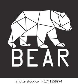 Vector abstract polygonal geometric bear