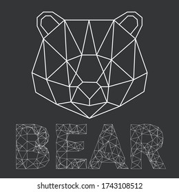 Vector abstract polygonal geometric bear head illustration modern art