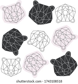Vector abstract polygonal geometric bear head illustration modern art