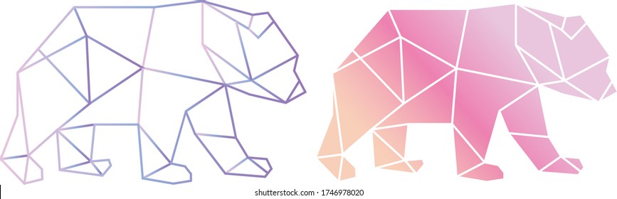 Vector abstract polygonal geometric abstract bear