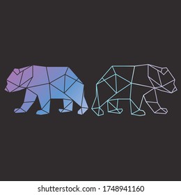 Vector abstract polygonal geometric abstract bear