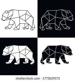 Vector Abstract Polygonal Geometric Bear Animal