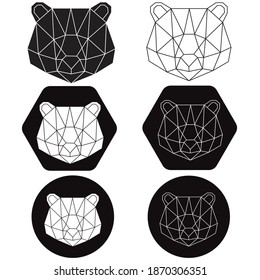 Vector abstract polygonal geometric bear
