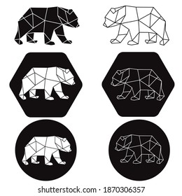 Vector Abstract Polygonal Geometric Bear