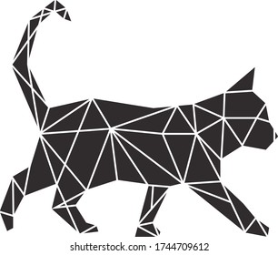 Vector abstract polygonal geometric cat 