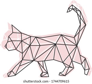 Vector Abstract Polygonal Geometric Cat 