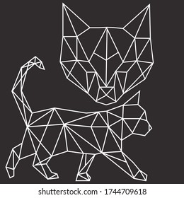 Vector abstract polygonal geometric cat 