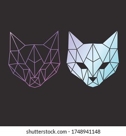 Vector abstract polygonal geometric abstract cat head