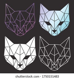 Vector abstract polygonal geometric abstract cat