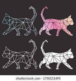 Vector abstract polygonal geometric abstract cat