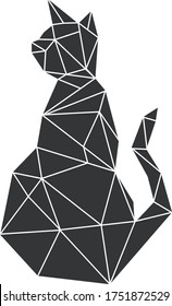 Vector abstract polygonal geometric abstract cat