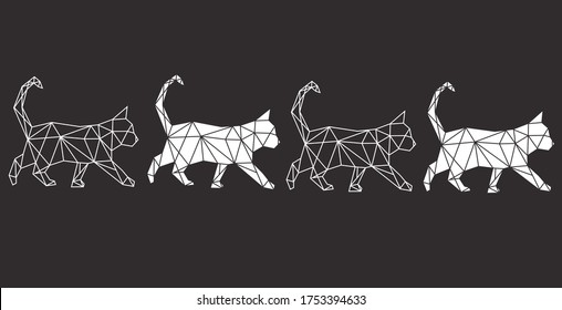Vector abstract polygonal geometric cat 