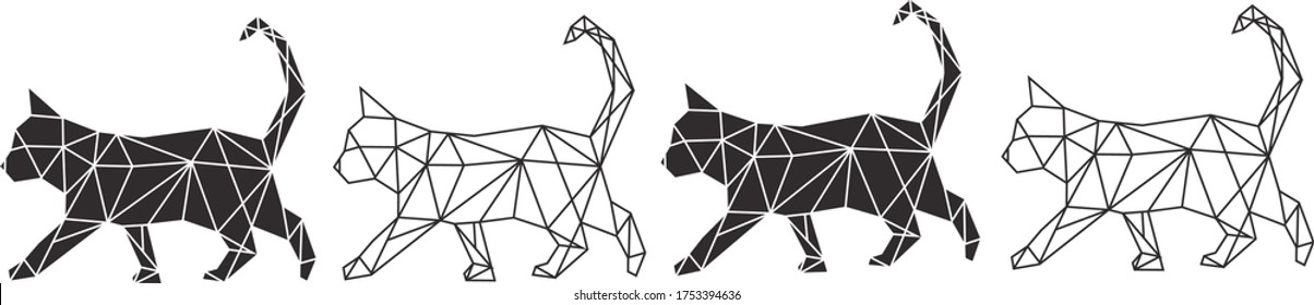 Vector Abstract Polygonal Geometric Cat 