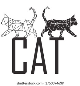 Vector abstract polygonal geometric cat 