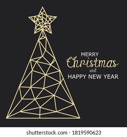 Vector abstract polygonal geometric christmas symbol. Christmas tree.