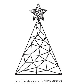 Vector abstract polygonal geometric christmas symbol. Christmas tree.