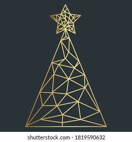 Abstraktes polygonales, geometrisches Weihnachtssymbol für Vektorgrafiken. Weihnachtsbaum.