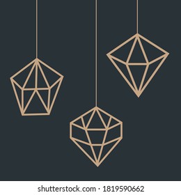 Vector abstract polygonal geometric christmas symbol.
