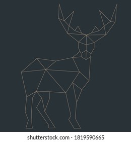 Vector abstract polygonal geometric christmas symbol. Deer.