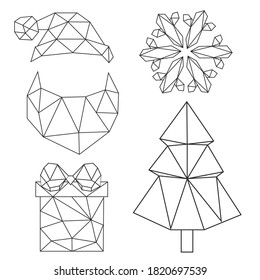 Vector abstract polygonal geometric Christmas symbol.