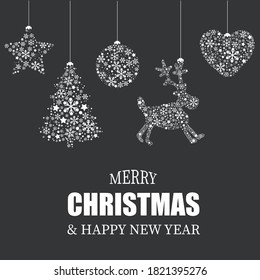 Vector abstract polygonal geometric christmas symbol.