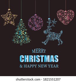 Vector abstract polygonal geometric christmas symbol.	