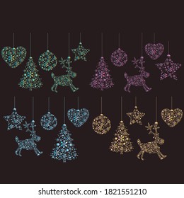 Vector abstract polygonal geometric christmas symbol.	