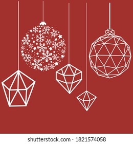 Vector abstract polygonal geometric christmas symbol. Christmas ball.